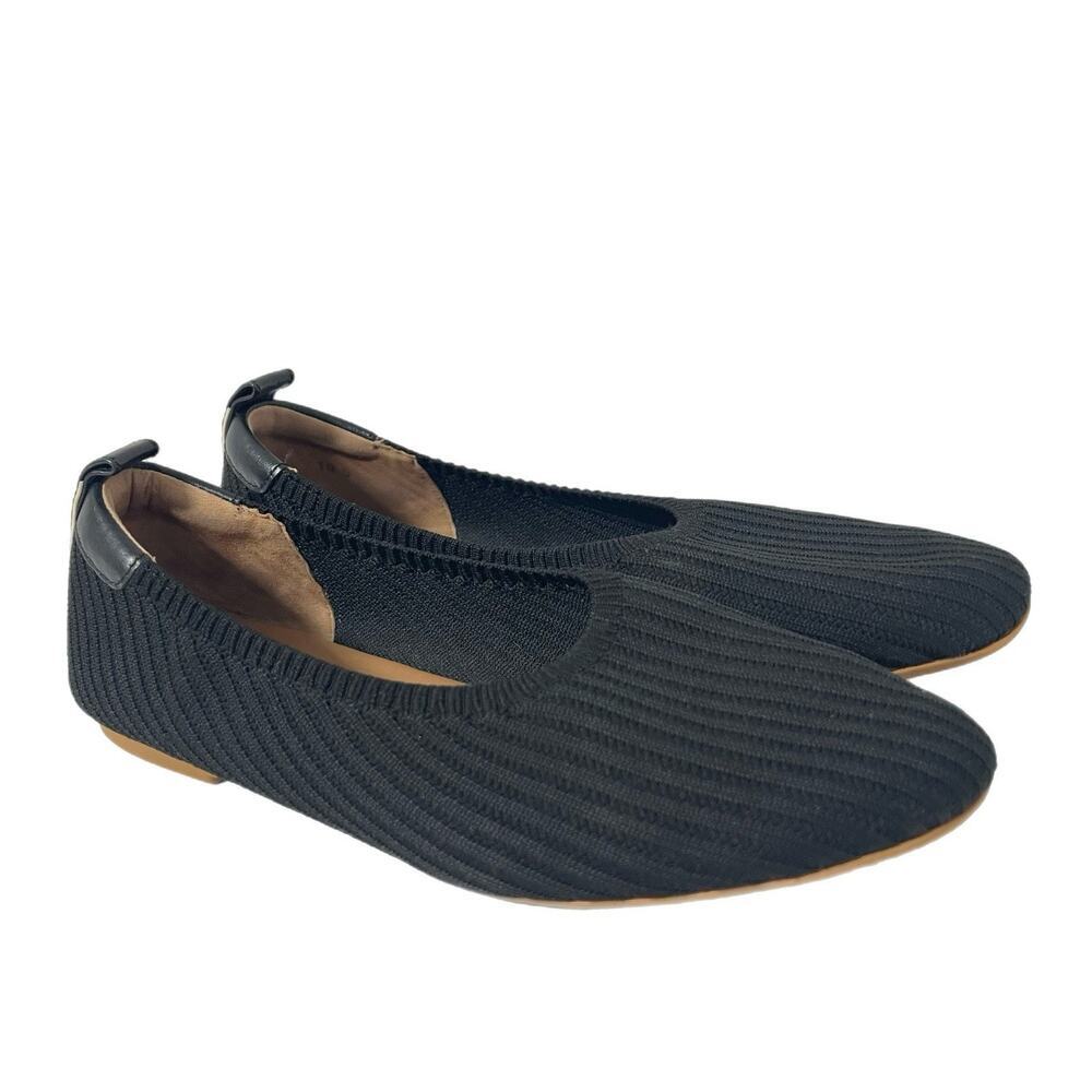 Everlane Women's Day Glove ReKnit Ballet Flat Shoes 10.5 Black Round Toe Comfort